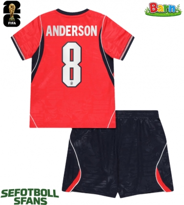England Elliot Anderson #8 Bortaställ Barn VM 2026 Kortärmad (+ Korta byxor)